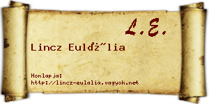 Lincz Eulália névjegykártya